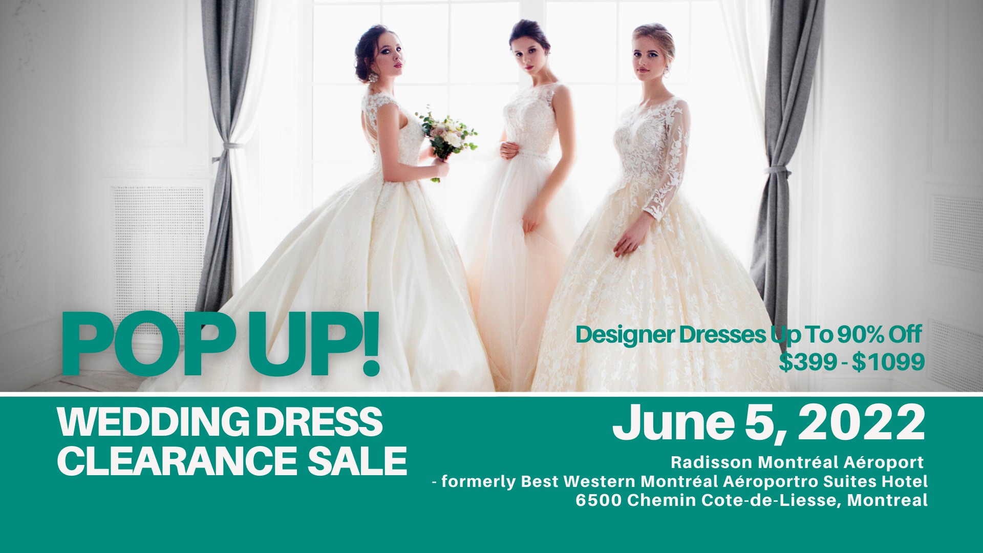 Pop-Up Wedding Dress Sale Montreal Airport - Opportunity Bridal