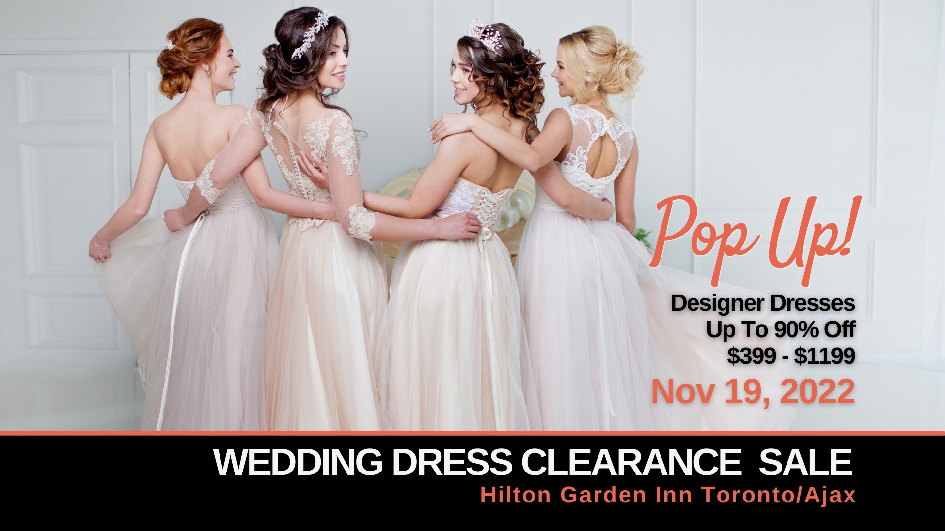Pop-Up Wedding Dress Sale Ajax - Opportunity Bridal