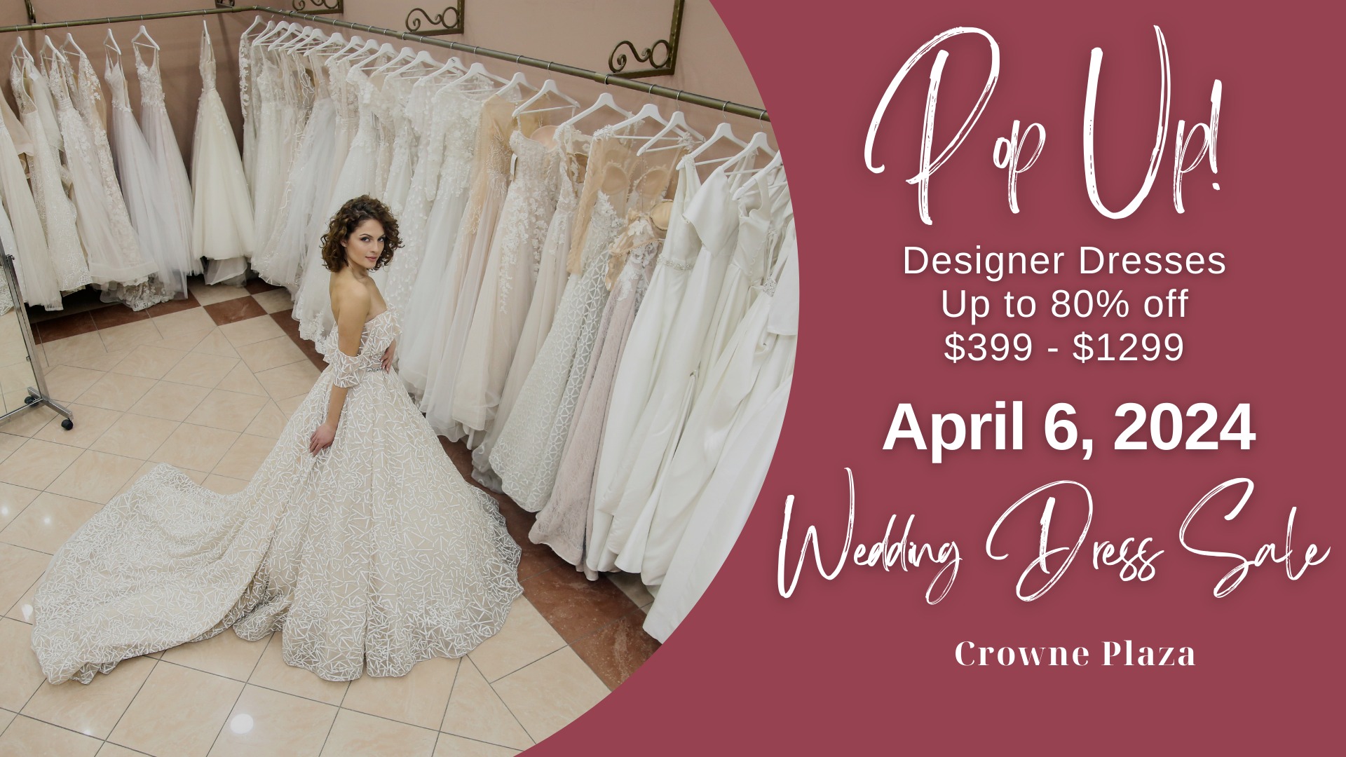 PopUp Wedding Dress Sale Fredericton Opportunity Bridal